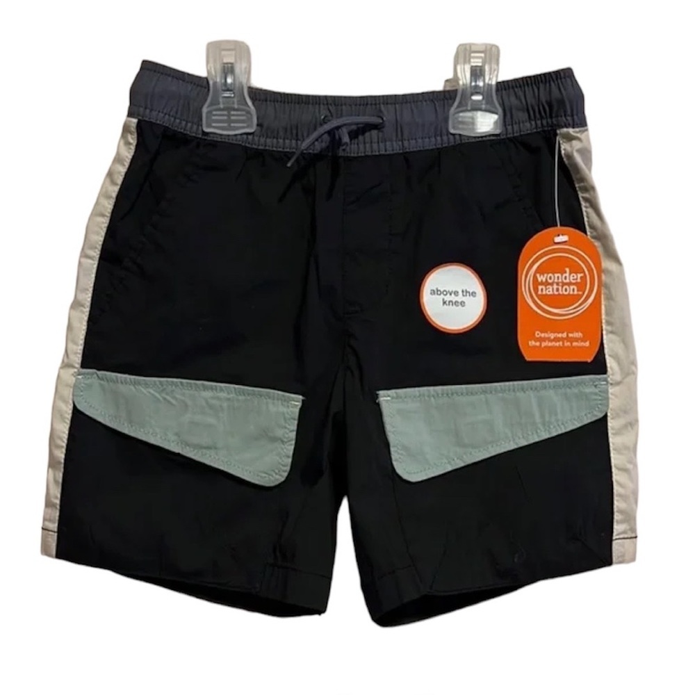 Wonder Nation Boys Swim Shorts Size L (10-12) Husky Pockets NEW